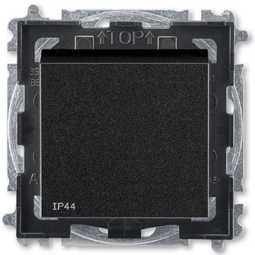 Переключатель кнопочный без рамки ABB EPJ Levit 1-кл. проходной IP44 антрацит/дымчатый чёрный картинка